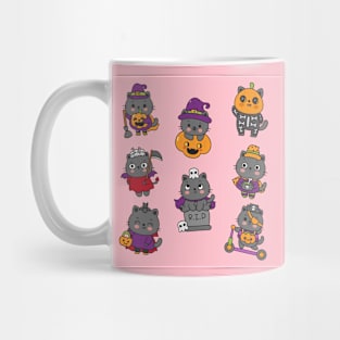 Halloween pink cats Mug